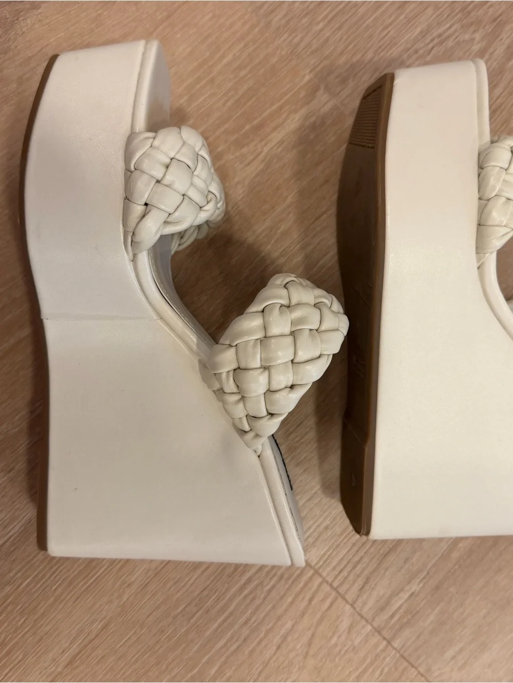 Nine West Cream Braided wedges